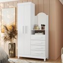 Ver imagem 1 de Guarda-Roupa Cômoda 4 Gavetas 2 Portas Capri - Branco