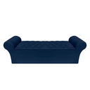 Ver imagem 1 de Recamier Baú Calçadeira Chaise Quarto King 195cm Madrid:suede Azul Marinho