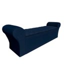 Ver imagem 2 de Recamier Baú Calçadeira Chaise Quarto King 195cm Madrid:suede Azul Marinho