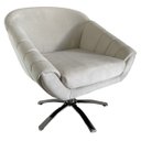 Ver imagem 6 de Kit Duas Poltrona Giovana Base Giratória Cromado em Sued Premium:bege