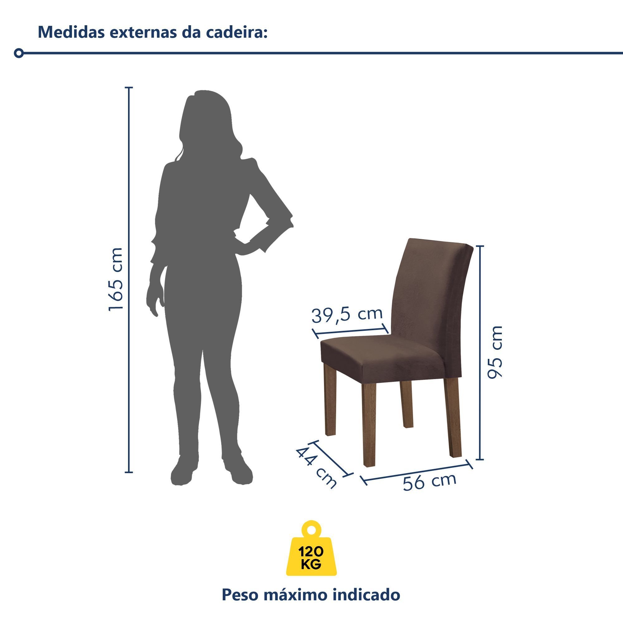 Conjunto Mesa Barcelona 120cmx120cm 6 Cadeiras Espanha Tampo Plus Redondo Vidro Yescasa - 10