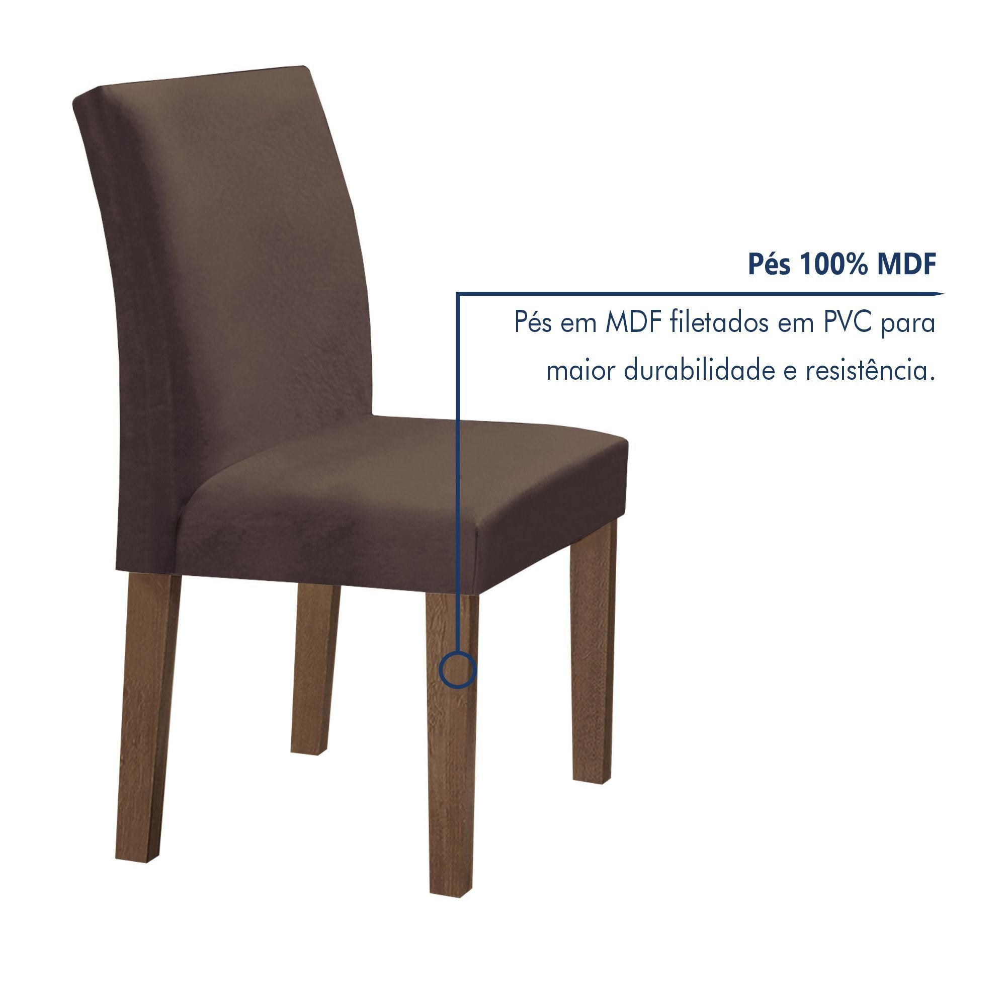 Conjunto Mesa Barcelona 120cmx120cm 6 Cadeiras Espanha Tampo Plus Redondo Vidro Yescasa - 5