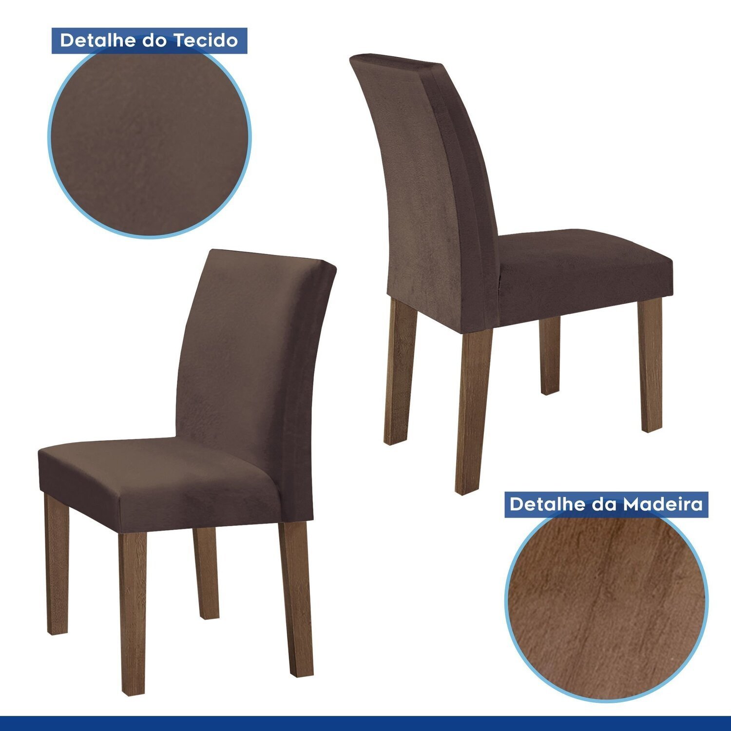 Conjunto Mesa Barcelona 120cmx120cm 6 Cadeiras Espanha Tampo Plus Redondo Vidro Yescasa - 7