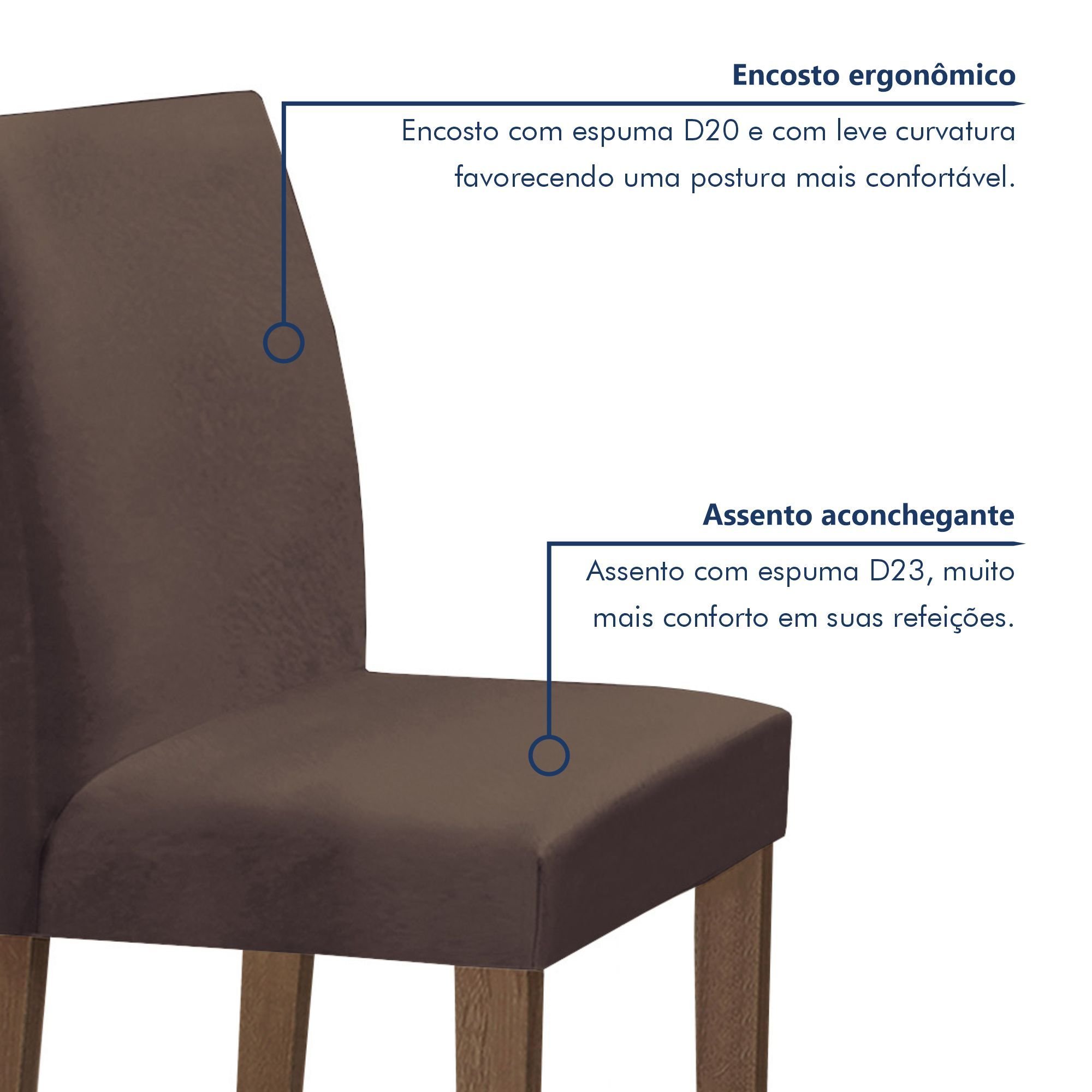Conjunto Mesa Barcelona 120cmx120cm 6 Cadeiras Espanha Tampo Plus Redondo Vidro Yescasa - 6