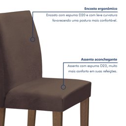 Conjunto Mesa Barcelona 120cmx120cm 6 Cadeiras Espanha Tampo Plus Redondo Vidro Yescasa - 6