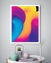 Ver imagem 2 de Quadro Decorativo Abstrato Ondulações Cores - 70x50cm:moldura Branca
