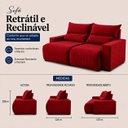 Ver imagem 3 de Sofá Viena Retrátil e Reclinável 210m - Vermelho