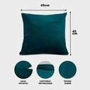 Ver imagem 3 de Almofadas Kit Plumie de 45x45cm 2 Uni Velusoft Petróleo Cama Inbox
