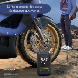 Bomba de Ar e Calibrador de Pneus Eletrico Portátil Forte - 6