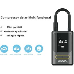 Bomba de Ar e Calibrador de Pneus Eletrico Portátil Forte - 3