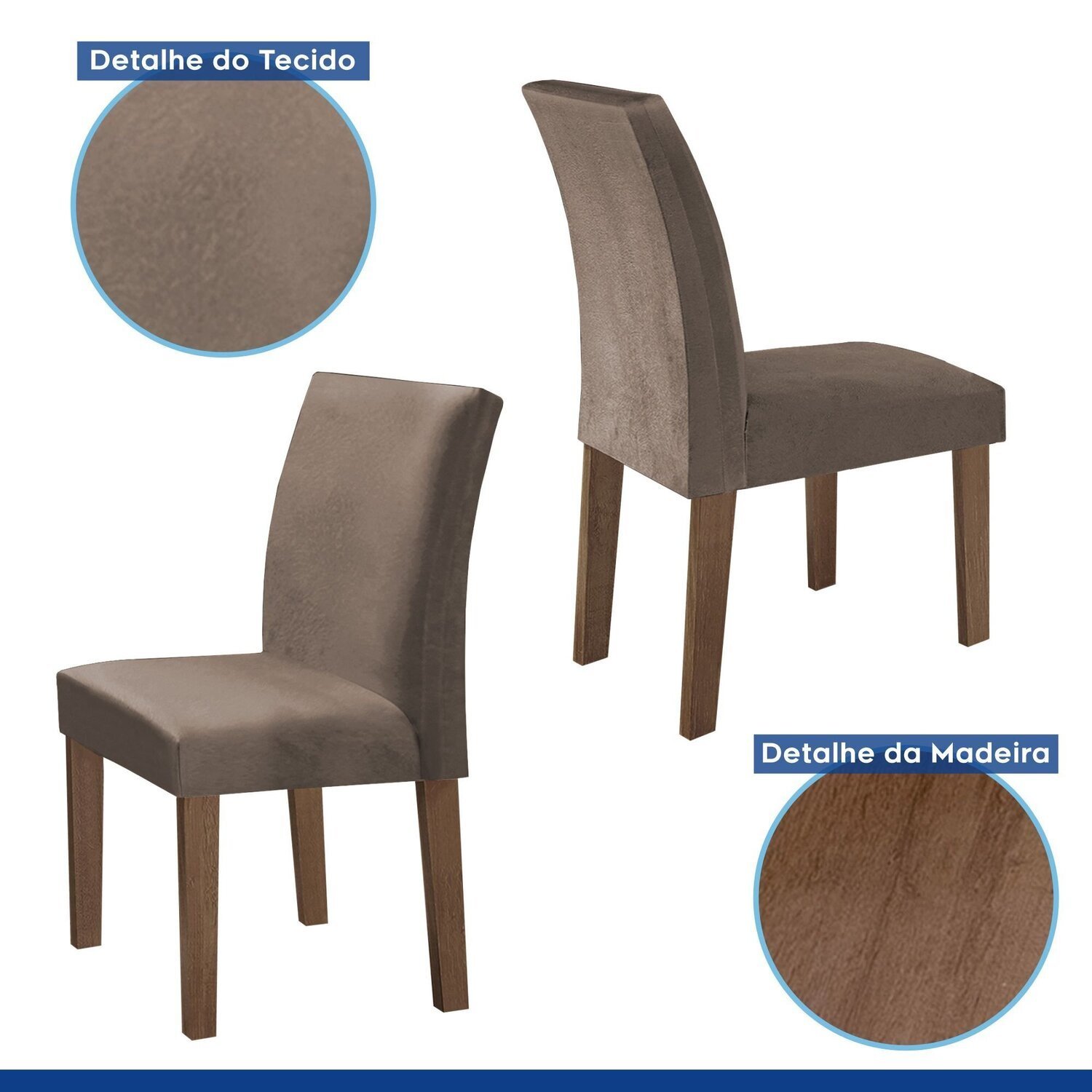 Conjunto Mesa Barcelona 120cmx120cm 6 Cadeiras Espanha Tampo Plus Redondo Vidro Yescasa - 7