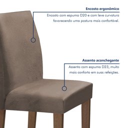 Conjunto Mesa Barcelona 120cmx120cm 6 Cadeiras Espanha Tampo Plus Redondo Vidro Yescasa - 6