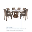 Ver mais imagens de Conjunto Sala de Jantar Mesa Redonda 6 Cadeiras Vidro Barcelona Yescasa Chocolate/Off White/Veludo Bege