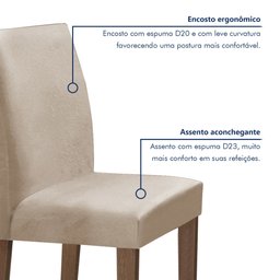 Conjunto Mesa Barcelona 120cmx120cm 6 Cadeiras Espanha Tampo Plus Redondo Vidro Yescasa - 6