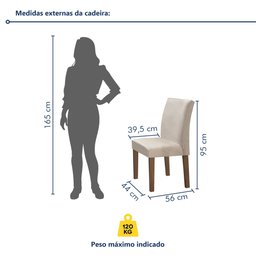 Conjunto Mesa Barcelona 120cmx120cm 6 Cadeiras Espanha Tampo Plus Redondo Vidro Yescasa - 10