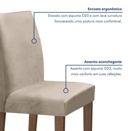 Conjunto Mesa Barcelona 120cmx120cm 6 Cadeiras Espanha Tampo Plus Redondo Vidro Yescasa - 6