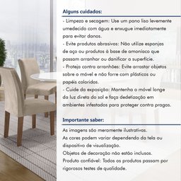 Conjunto Mesa Barcelona 120cmx120cm 6 Cadeiras Espanha Tampo Plus Redondo Vidro Yescasa - 13