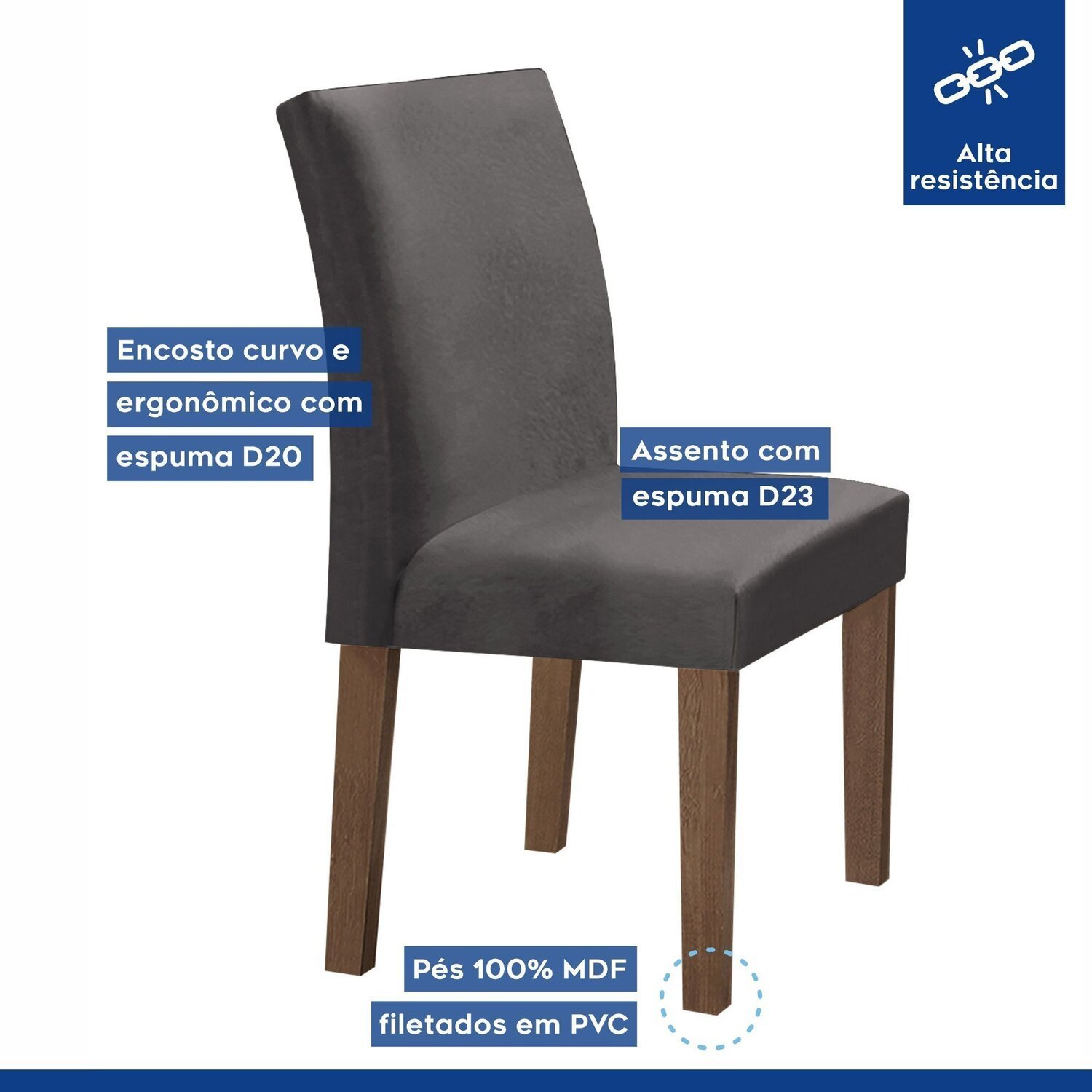 Conjunto Mesa Barcelona 120cmx120cm 6 Cadeiras Espanha Tampo Plus Redondo Vidro Yescasa - 5