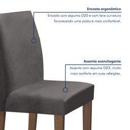 Conjunto Mesa Barcelona 120cmx120cm 6 Cadeiras Espanha Tampo Plus Redondo Vidro Yescasa - 6