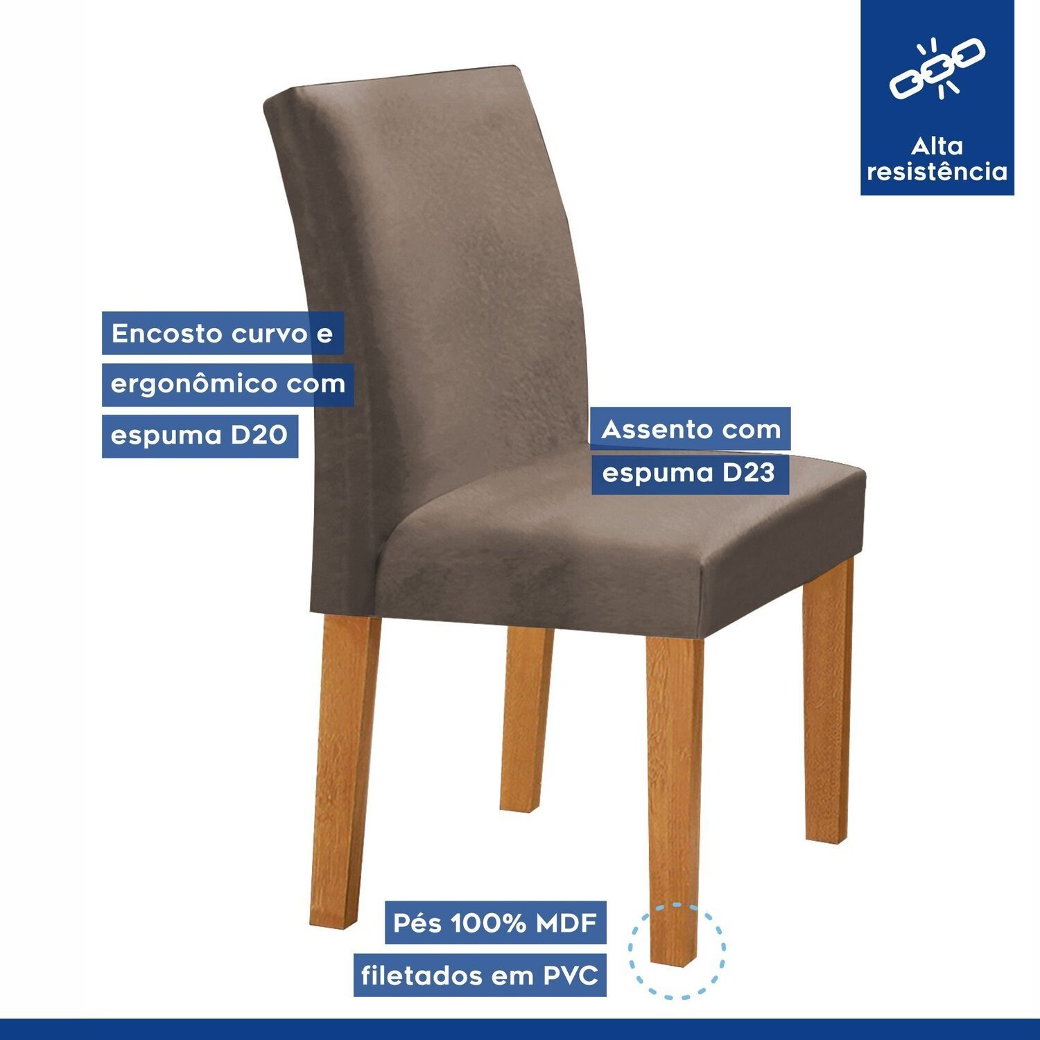 Conjunto Mesa Barcelona 120cmx120cm 6 Cadeiras Espanha Tampo Plus Redondo Vidro Yescasa - 5