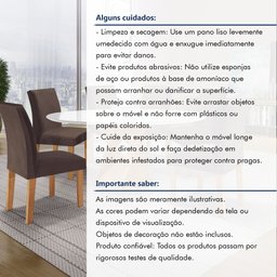Conjunto Mesa Barcelona 120cmx120cm 6 Cadeiras Espanha Tampo Plus Redondo Vidro Yescasa - 13