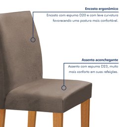 Conjunto Mesa Barcelona 120cmx120cm 6 Cadeiras Espanha Tampo Plus Redondo Vidro Yescasa - 6