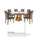 Ver mais imagens de Conjunto Sala de Jantar Mesa Redonda 6 Cadeiras Vidro Barcelona Yescasa Cinamomo/Off White/Veludo Bege