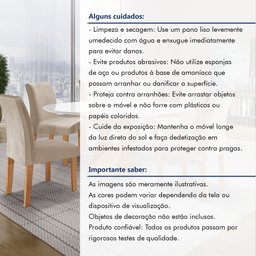 Conjunto Mesa Barcelona 120cmx120cm 6 Cadeiras Espanha Tampo Plus Redondo Vidro Yescasa - 13