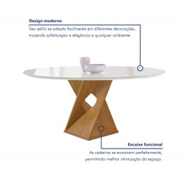 Conjunto Mesa Barcelona 120cmx120cm 6 Cadeiras Espanha Tampo Plus Redondo Vidro Yescasa - 3