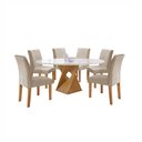 Ver imagem 2 de Conjunto Mesa Barcelona 120cm com 6 Cadeiras Espanha Tampo Plus Redondo Vidro Yescasa