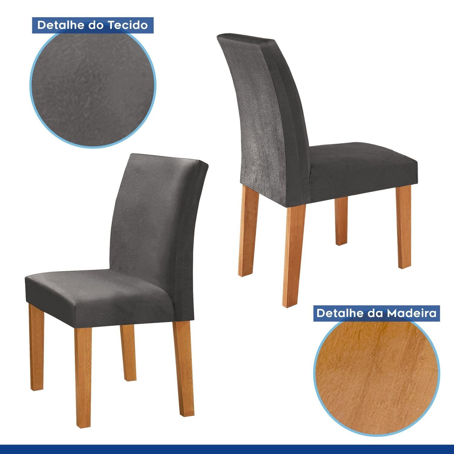 Conjunto Mesa Barcelona 120cmx120cm 6 Cadeiras Espanha Tampo Plus Redondo Vidro Yescasa - 7