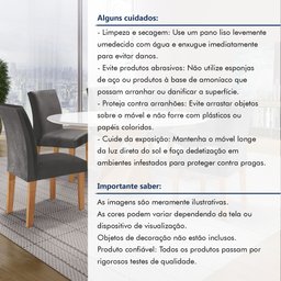 Conjunto Mesa Barcelona 120cmx120cm 6 Cadeiras Espanha Tampo Plus Redondo Vidro Yescasa - 13