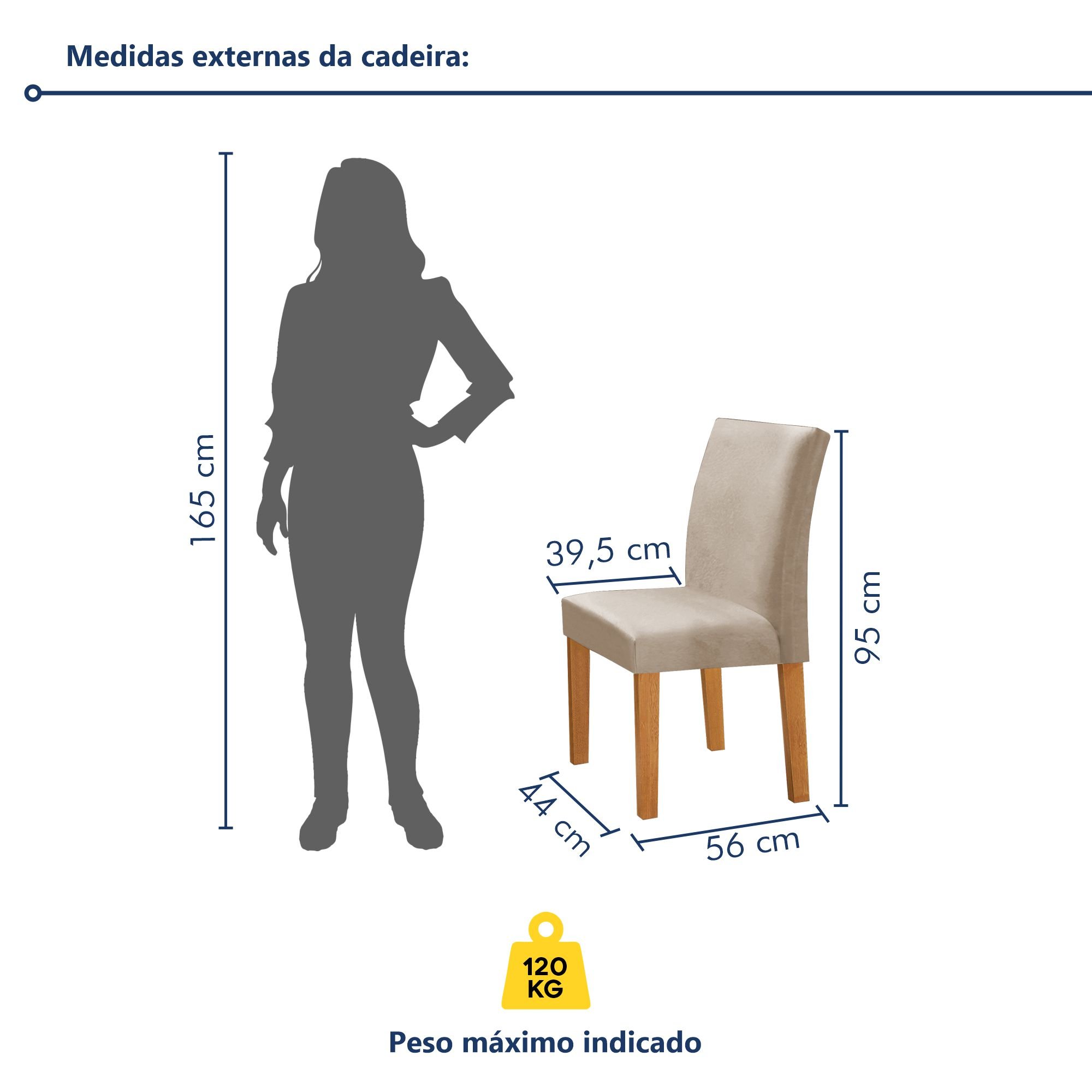 Conjunto Mesa Barcelona 120cmx120cm 6 Cadeiras Espanha Tampo Plus Redondo Vidro Yescasa - 10