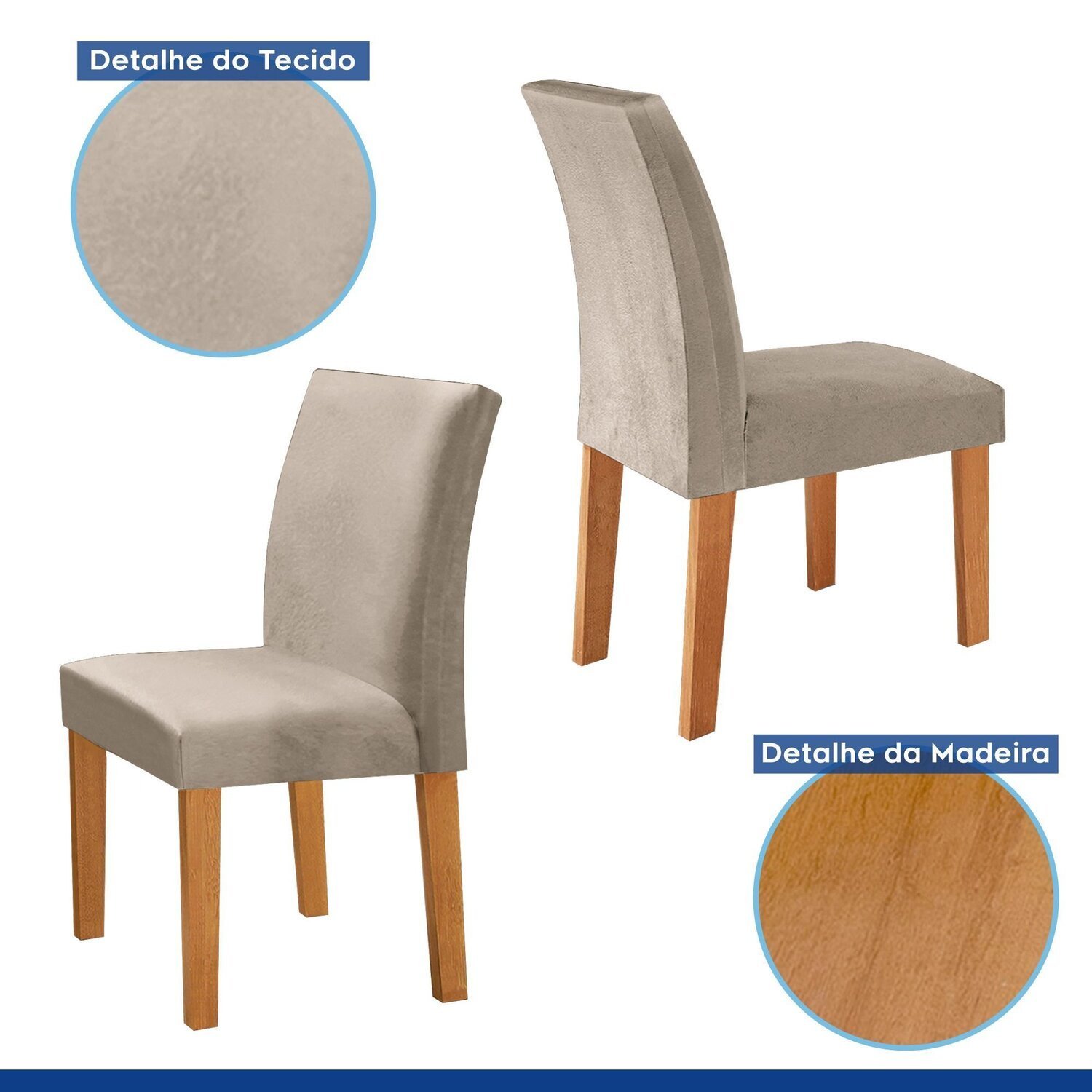 Conjunto Mesa Barcelona 120cmx120cm 6 Cadeiras Espanha Tampo Plus Redondo Vidro Yescasa - 7