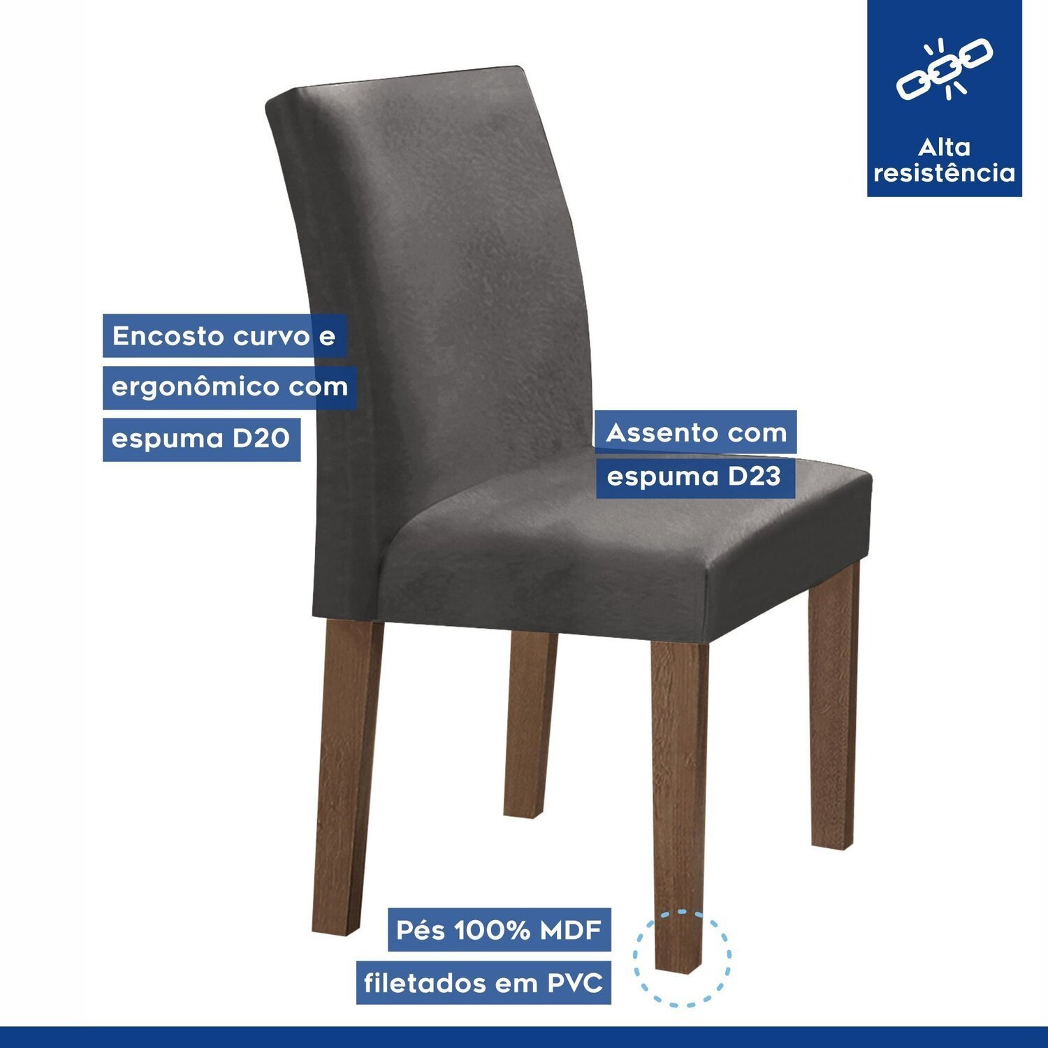 Conjunto Mesa Barcelona 120cmx120cm 6 Cadeiras Espanha Tampo Plus Redondo Vidro Yescasa - 5