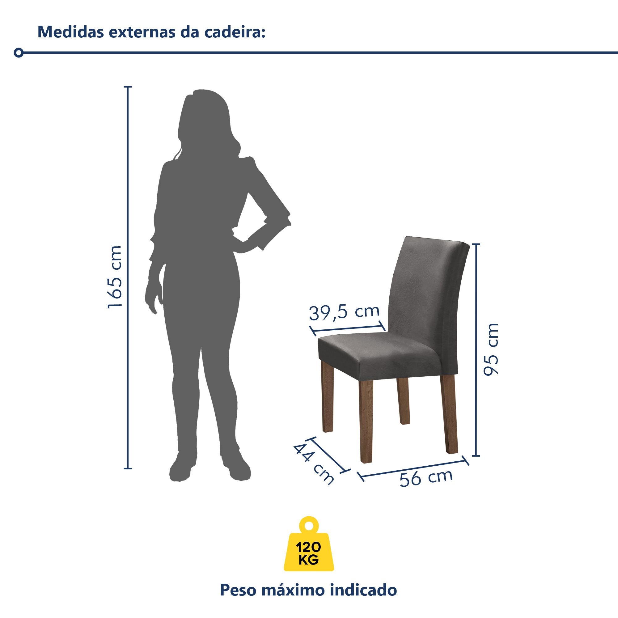 Conjunto Mesa Barcelona 120cmx120cm 6 Cadeiras Espanha Tampo Plus Redondo Vidro Yescasa - 10