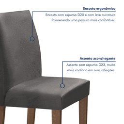 Conjunto Mesa Barcelona 120cmx120cm 6 Cadeiras Espanha Tampo Plus Redondo Vidro Yescasa - 6