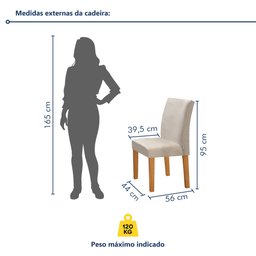 Conjunto Mesa Barcelona 120cmx120cm 6 Cadeiras Espanha Tampo Plus Redondo Vidro Yescasa - 10