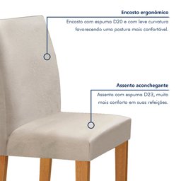 Conjunto Mesa Barcelona 120cmx120cm 6 Cadeiras Espanha Tampo Plus Redondo Vidro Yescasa - 6