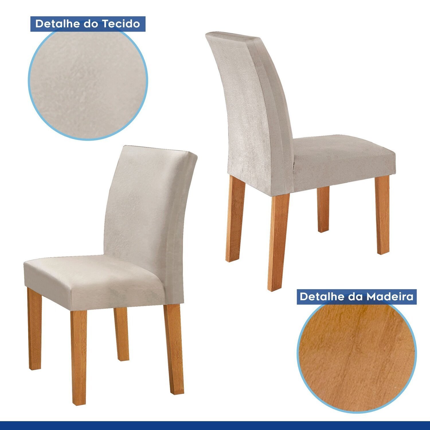 Conjunto Mesa Barcelona 120cmx120cm 6 Cadeiras Espanha Tampo Plus Redondo Vidro Yescasa - 7