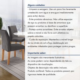 Conjunto Mesa Barcelona 120cmx120cm 6 Cadeiras Espanha Tampo Plus Redondo Vidro Yescasa - 13