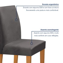 Conjunto Mesa Barcelona 120cmx120cm 6 Cadeiras Espanha Tampo Plus Redondo Vidro Yescasa - 6