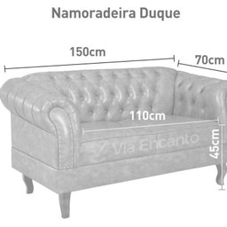 Namoradeira Chest 2 Lugares Duque Courano 150cm - 4