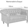 Namoradeira Chest 2 Lugares Duque Courano 150cm - 4