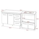 Ver imagem 6 de Balcão Armário Gabinete Bruna 118 Cm com Tampo Tampão e Balcão Evelyn para Cooktop 4 Bocas
