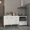 Ver imagem 3 de Balcão Armário Gabinete Bruna 118 Cm com Tampo Tampão e Balcão Evelyn para Cooktop 4 Bocas