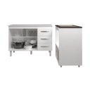 Ver imagem 4 de Balcão Armário Gabinete Bruna 118 Cm com Tampo Tampão e Balcão Evelyn para Cooktop 4 Bocas