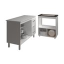 Ver imagem 5 de Balcão Armário Gabinete Bruna 118 Cm com Tampo Tampão e Balcão Evelyn para Cooktop 4 Bocas
