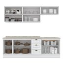 Ver imagem 6 de Cozinha Modulada Americana 8 Peças Balcão 120cm Branco/calcare com Tampo - Móveis Henn