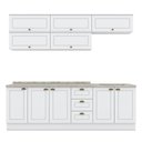 Ver imagem 1 de Cozinha Modulada Americana 8 Peças Balcão 120cm Branco/calcare com Tampo - Móveis Henn